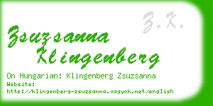 zsuzsanna klingenberg business card